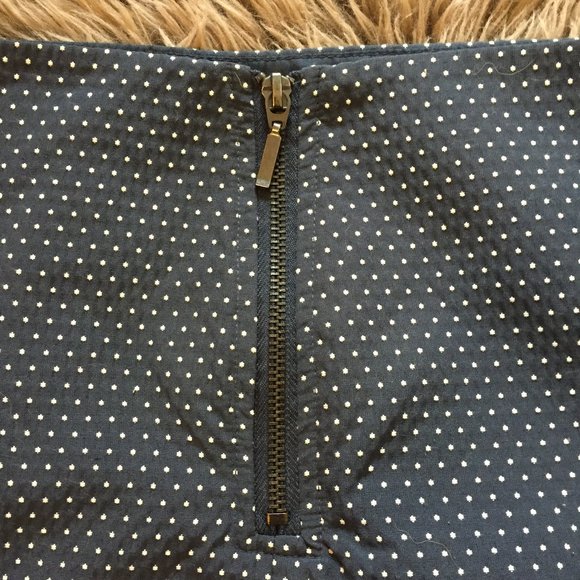 Kenar blue/grey pencil skirt w/ polka dots - size 6 - Picture 3 of 7